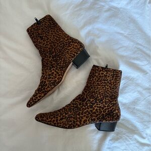 Rachel Comey Calf Hair Leopard Print Ankle Boots Size 10